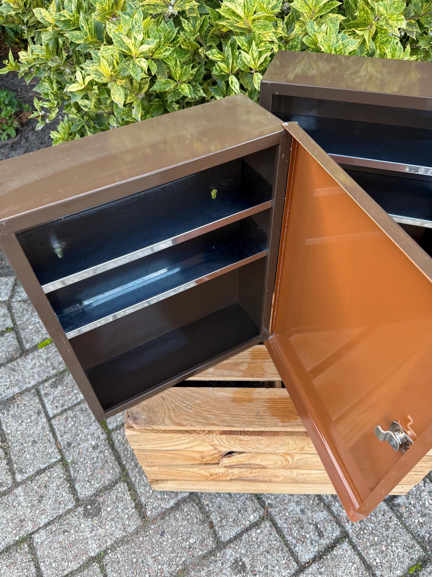 Vintage Brabantia Steel Medicine Cabinet, Lockable Metal Bathroom Cabinet With 2 Keys, Wall Mount Storage, Dutch Home Design