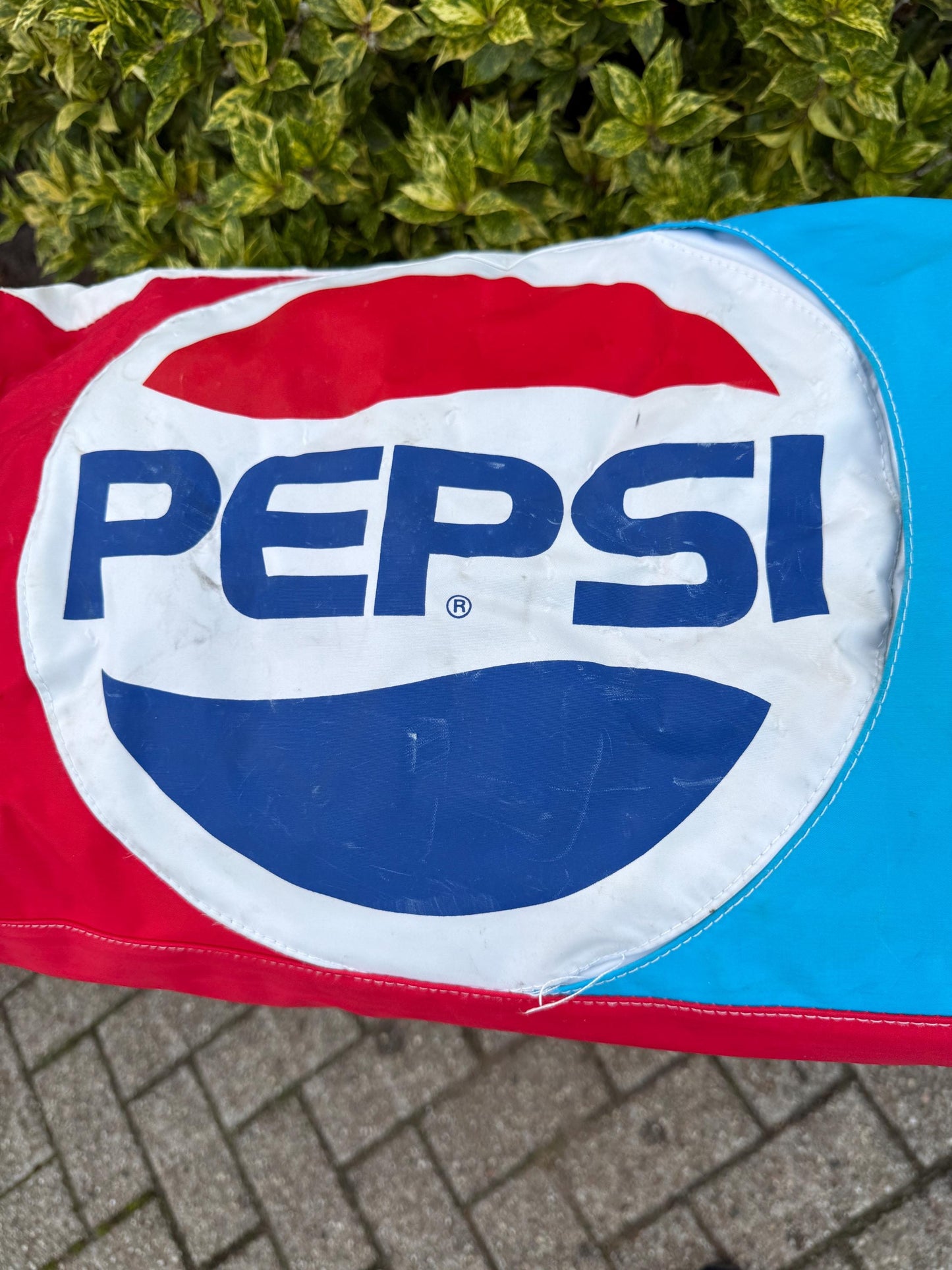 Vintage Pepsi Duffel Bag, 1980s Sports Travel Bag, Red Blue White Logo Design, Collectible Soft Luggage, Retro Advertising Memorabilia
