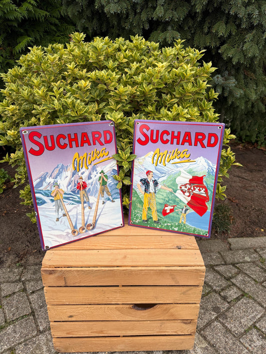 Vintage Suchard Milka Enamel Sign