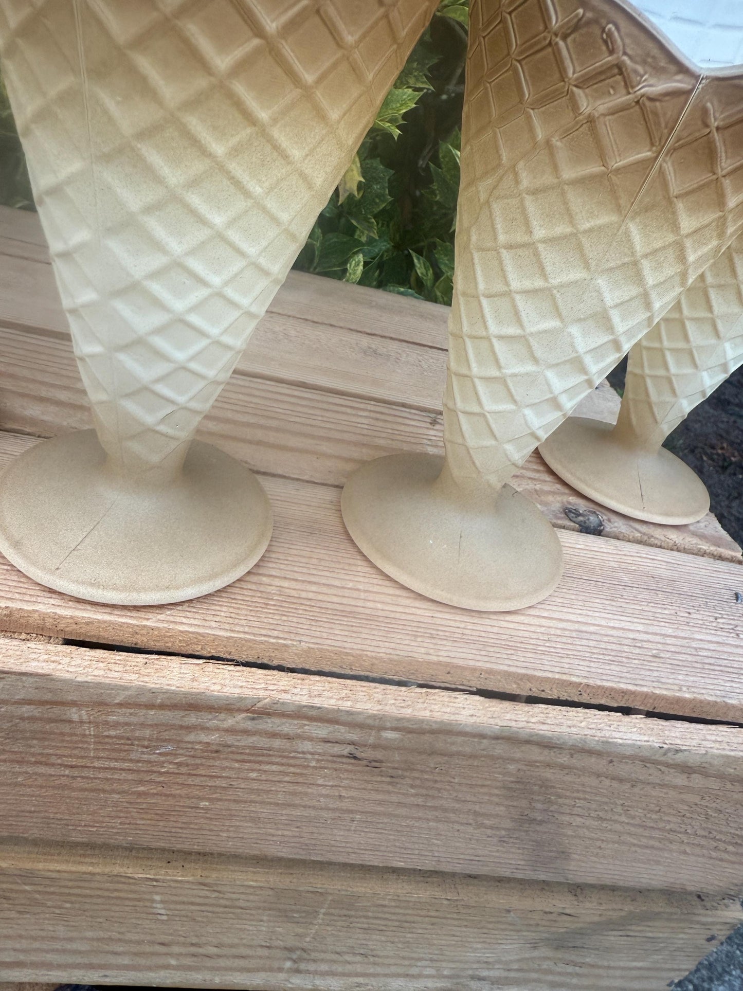 Vintage Waffle Cone Sundae Glasses Set Of 6