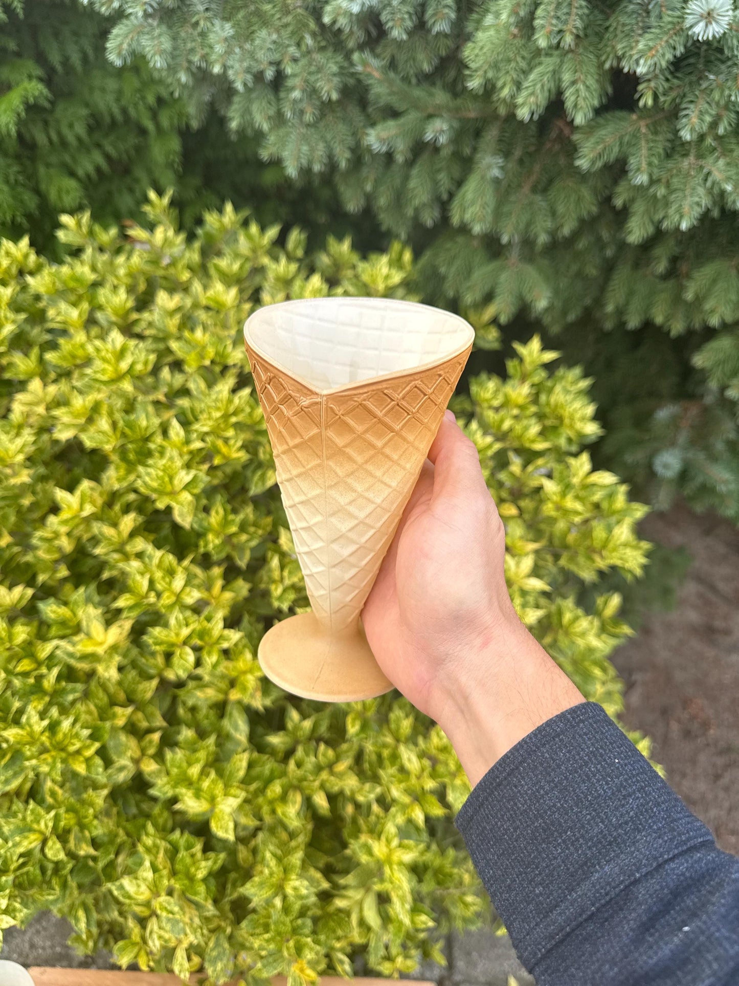 Vintage Waffle Cone Sundae Glasses Set Of 6