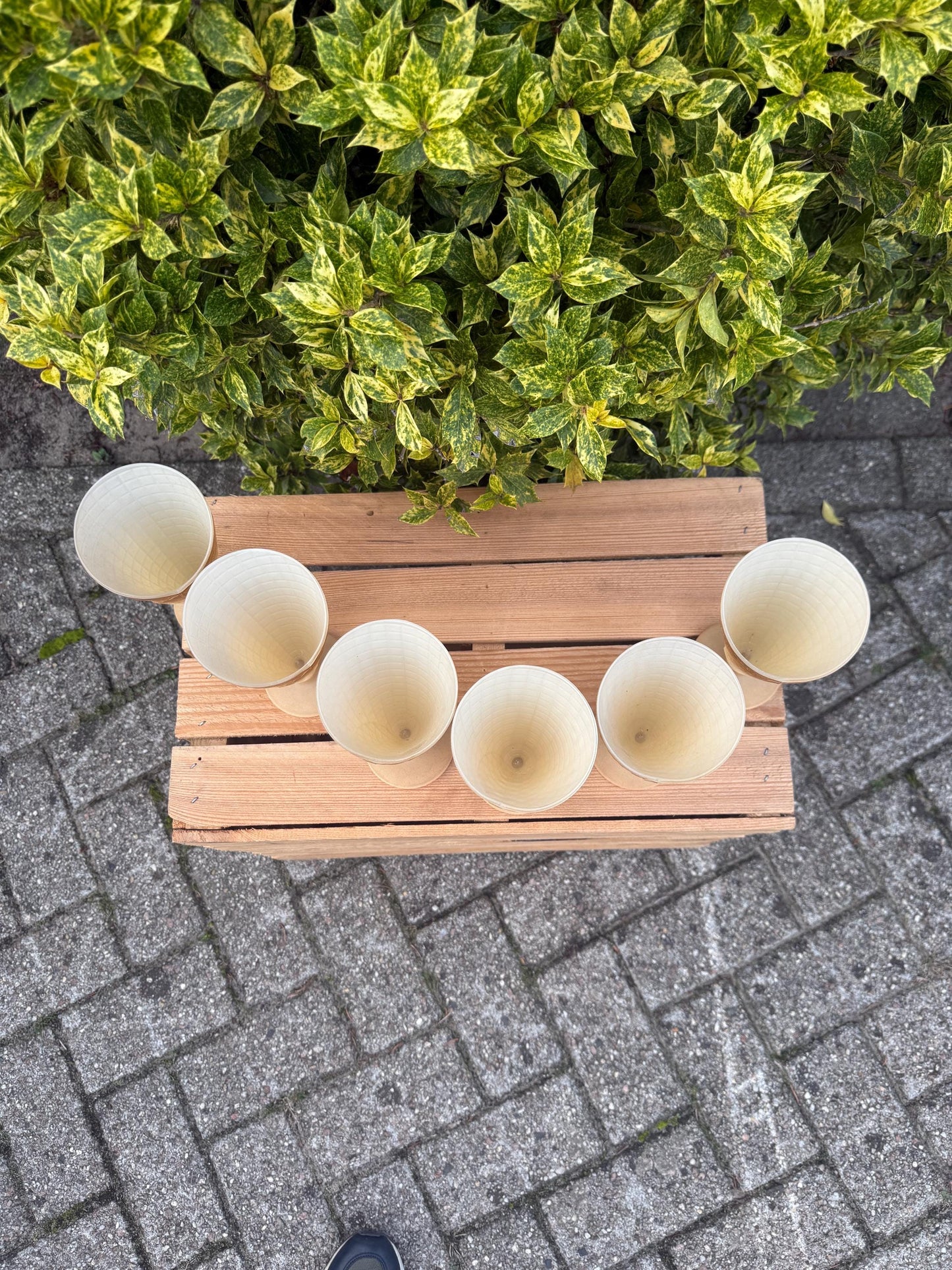 Vintage Waffle Cone Sundae Glasses Set Of 6