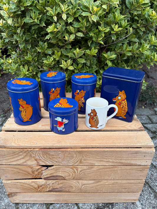 Vintage Olivier Bommel Tins And Mug