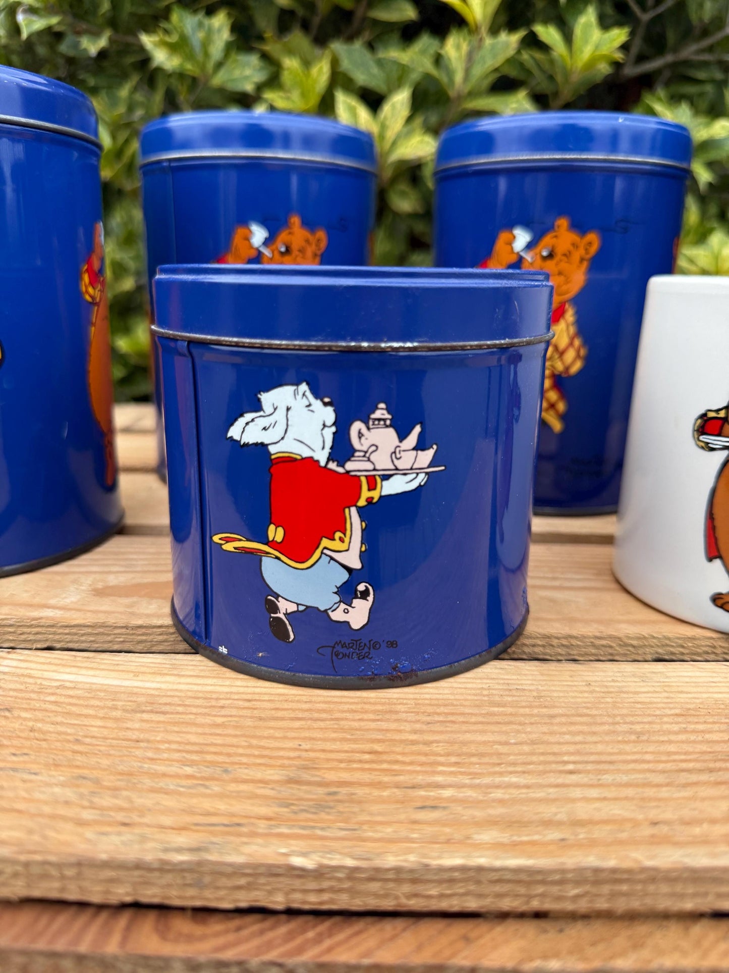 Vintage Olivier Bommel Tins And Mug