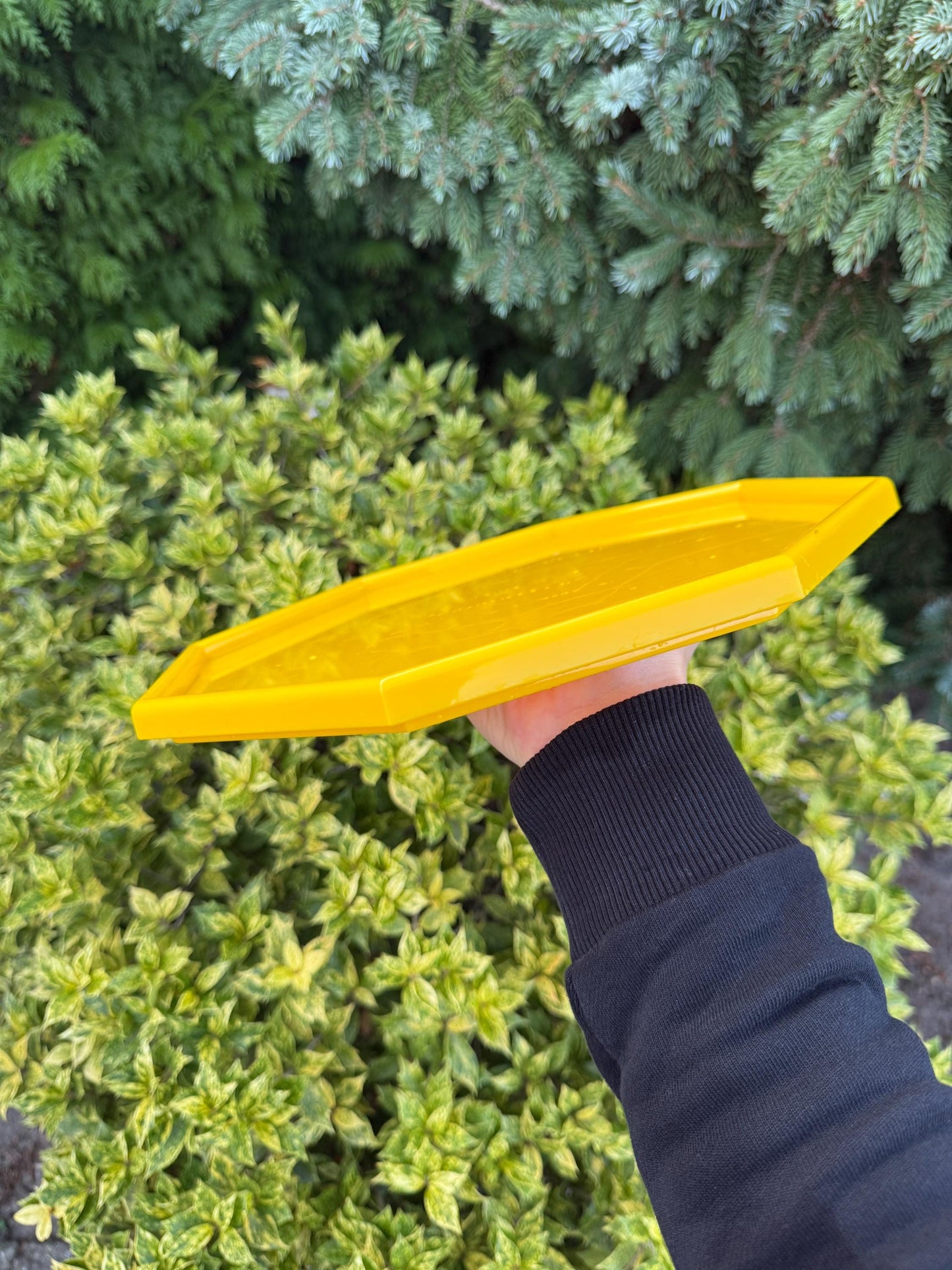 Vintage Postmodern Yellow Octagon Tray