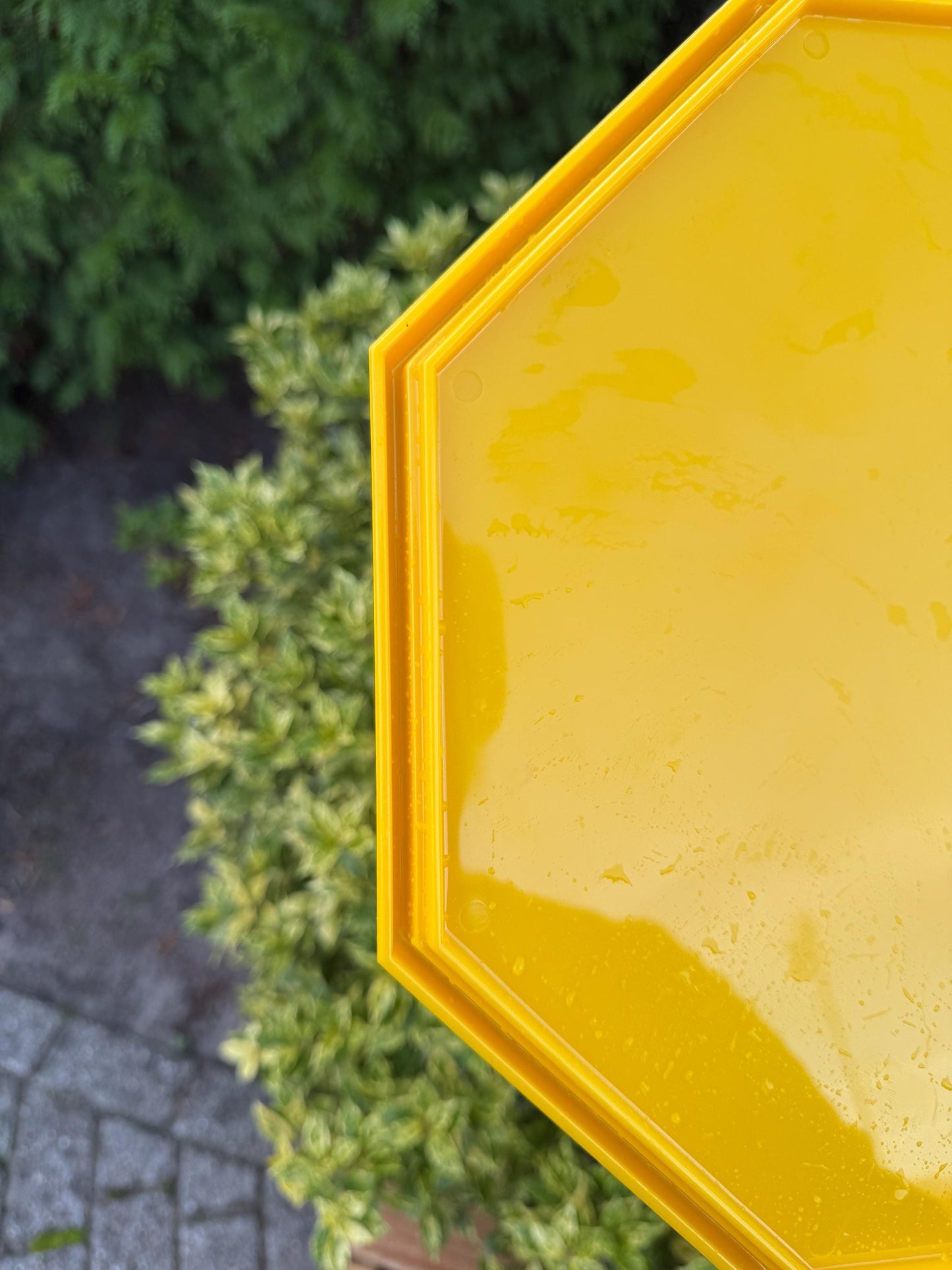 Vintage Postmodern Yellow Octagon Tray