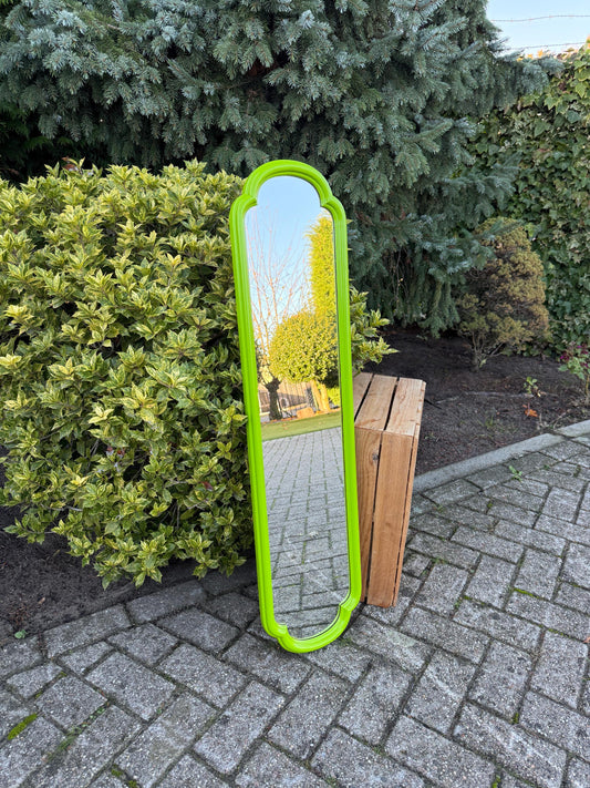 Vintage Tall Wall Mirror Green Frame