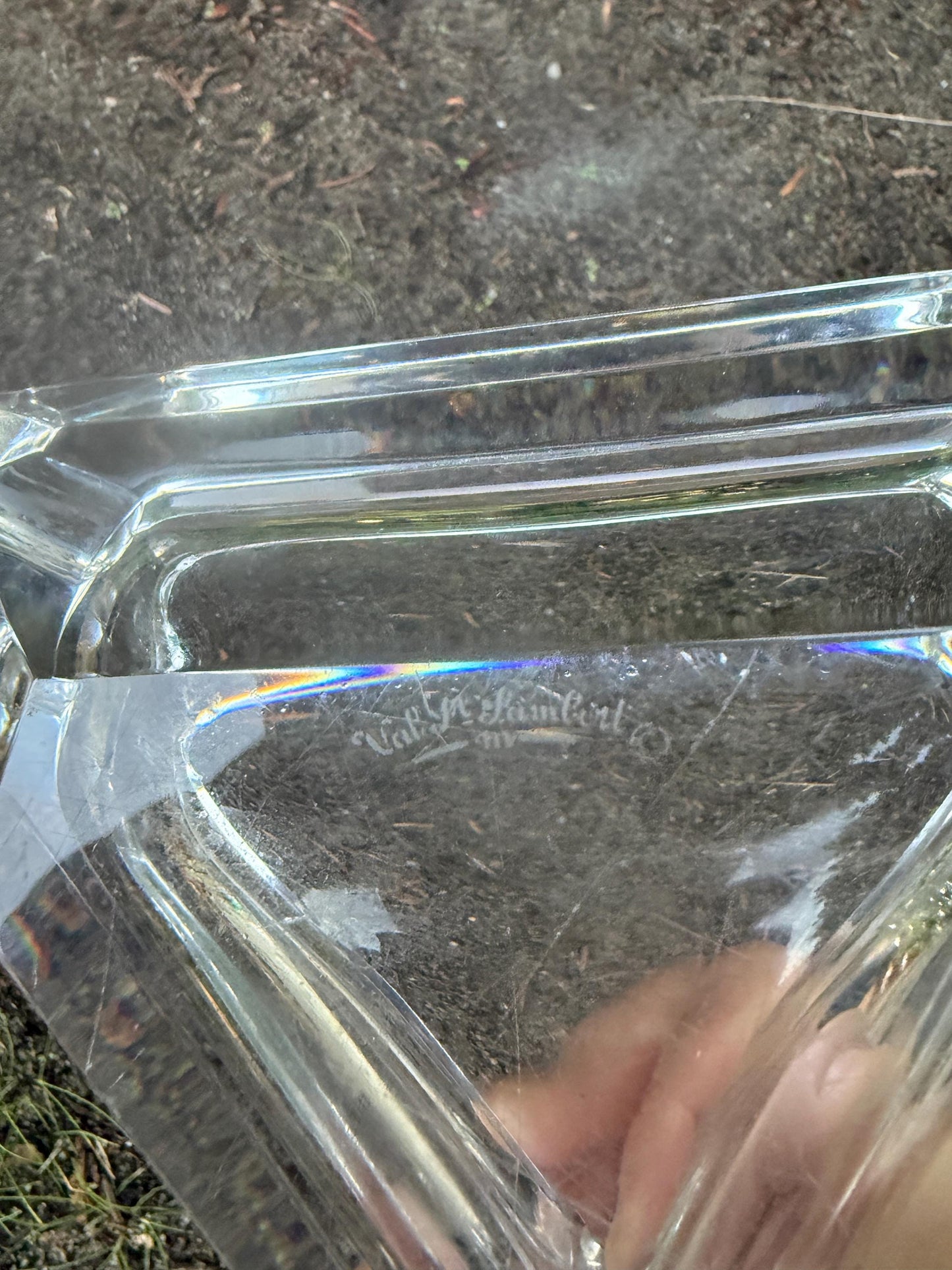 Val Saint Lambert Crystal Ashtray