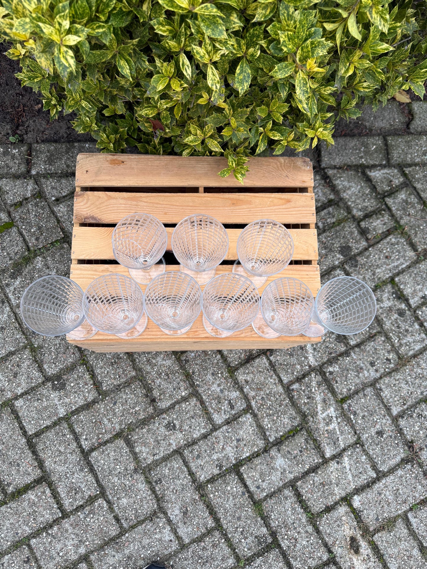 Vintage Waffle Cone Sundae Glasses Set Of 6