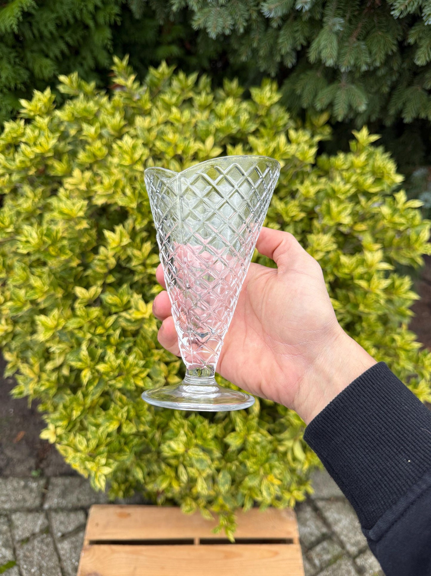 Vintage Waffle Cone Sundae Glasses Set Of 6